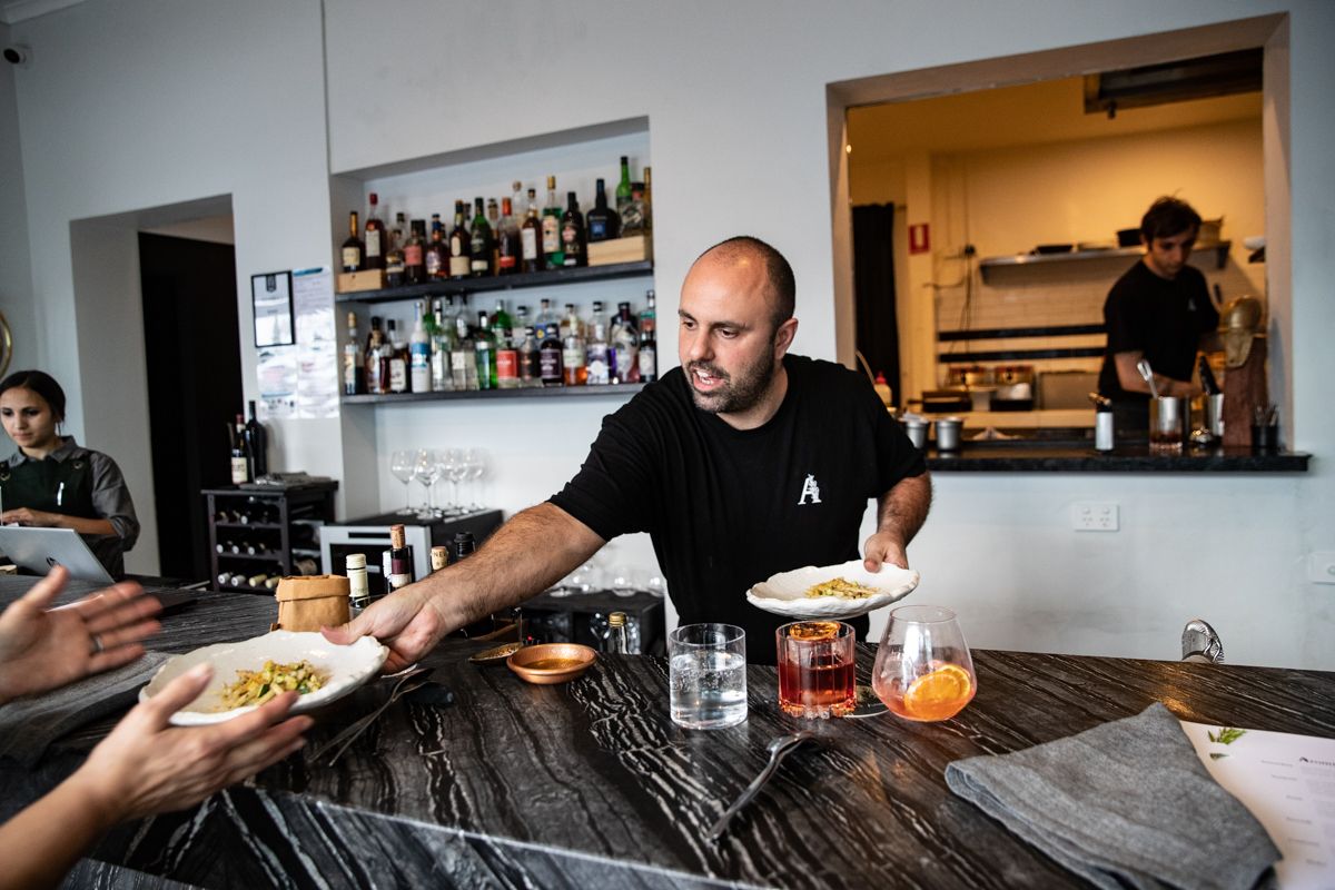 Pasta al Pomodoro with stracciatella and fresh basil. A Taste of Aromi with Chef Paolo Masciopinto.